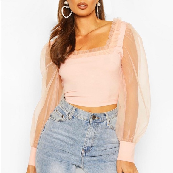 Ruffle Detailed Square neck top - Picture 1 of 6